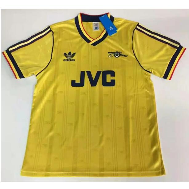 1986-88 Arsenal Retro Yellow Away Kit Soccer Jersey